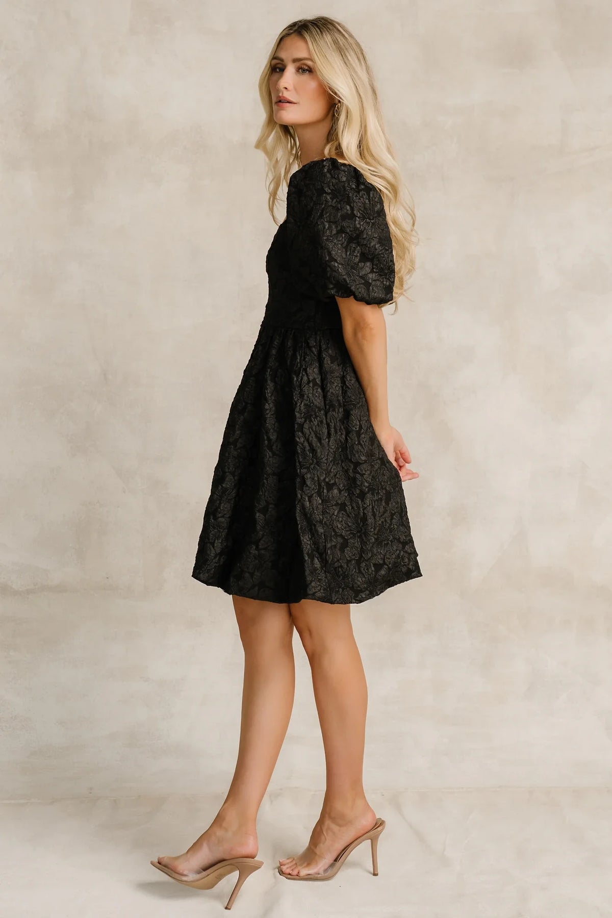 Enchanted Jacquard Dress | Black