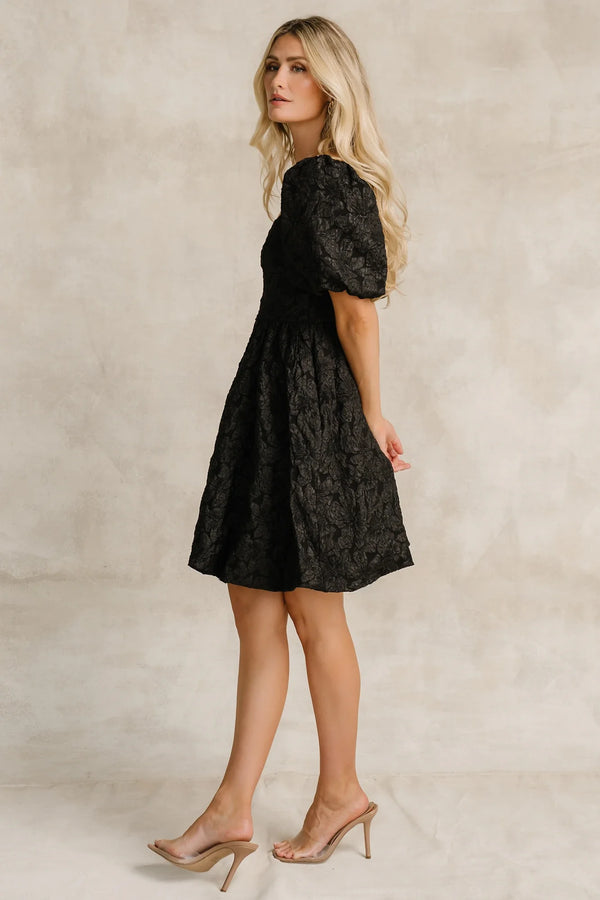 Enchanted Jacquard Dress | Black