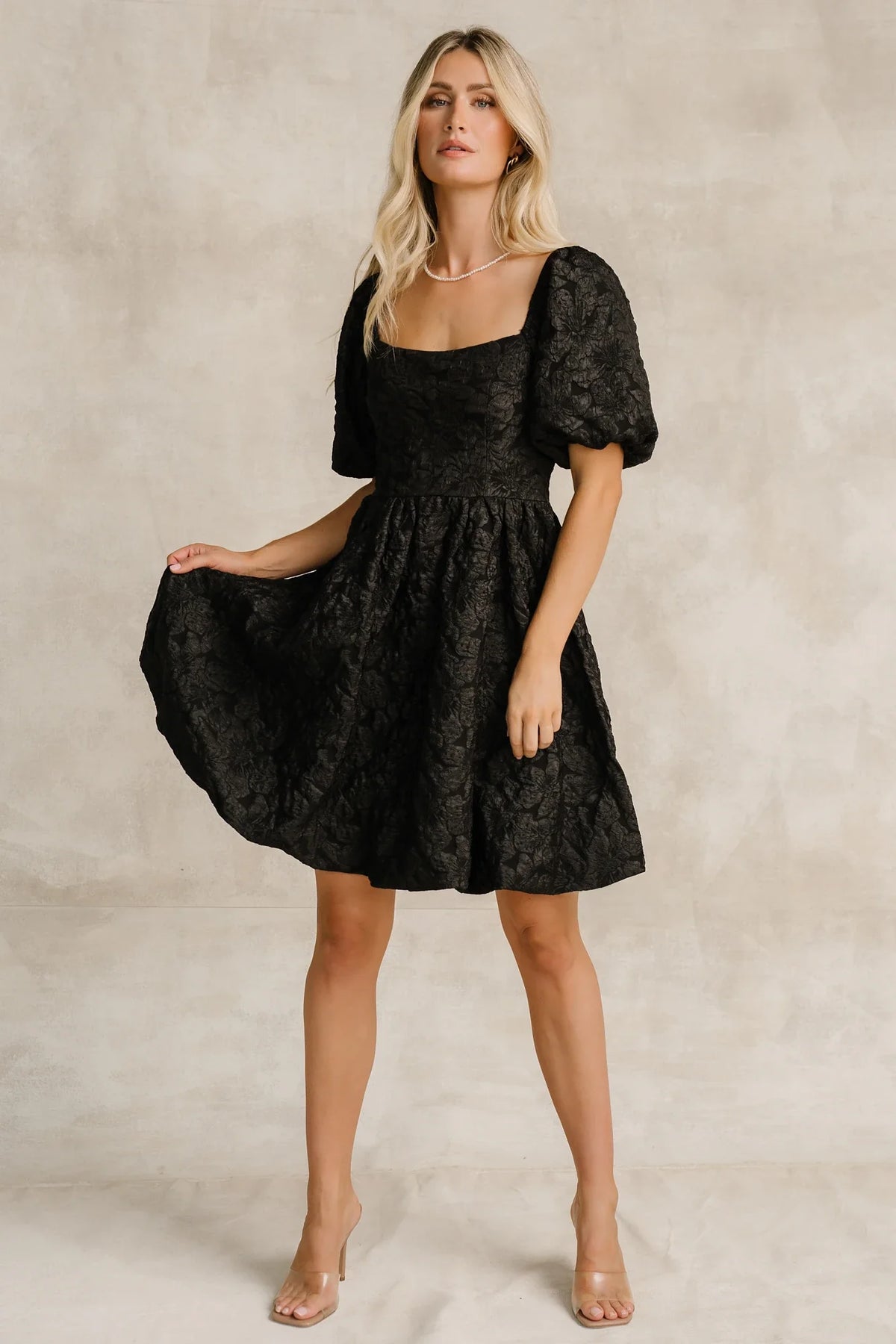 Enchanted Jacquard Dress | Black Main image