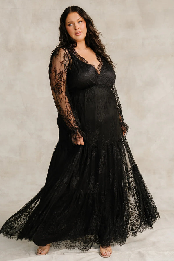 Gloria Lace Maxi Dress | Black