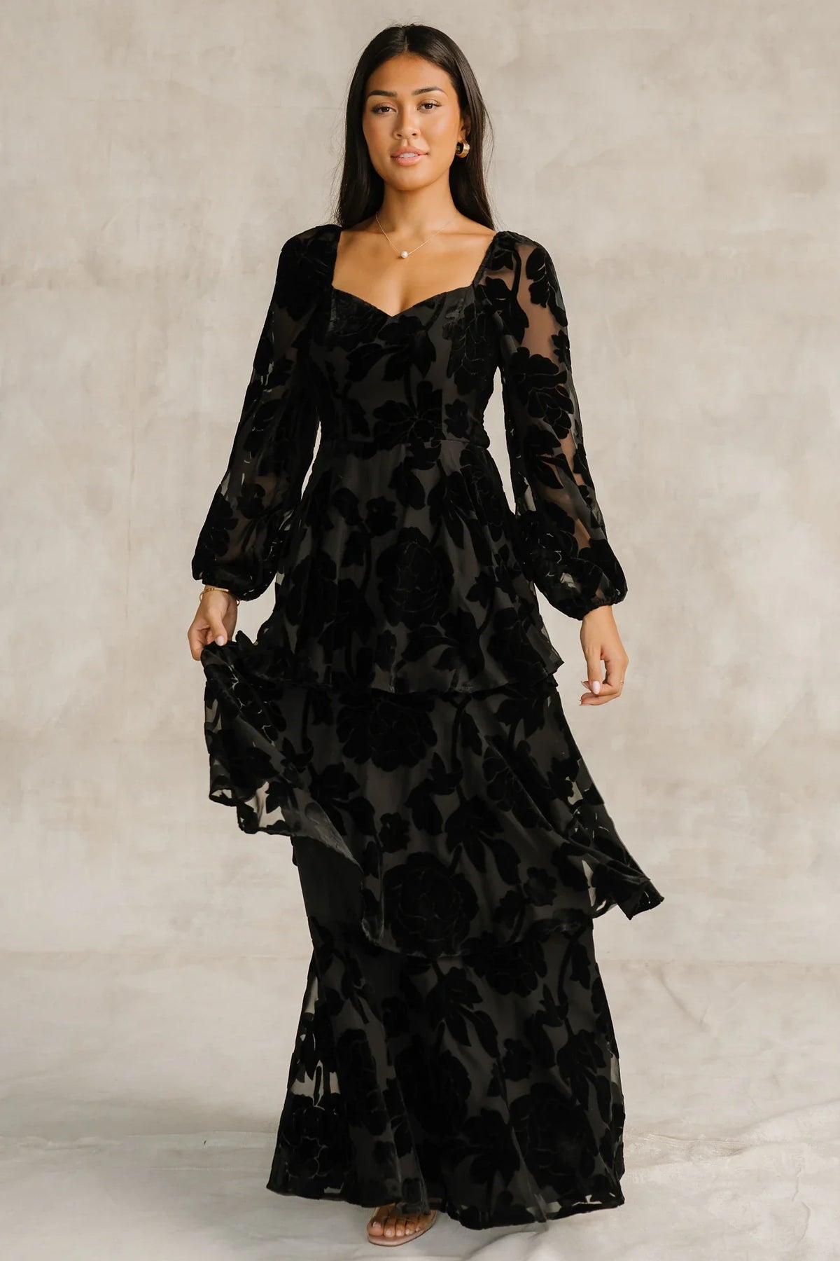 Alexandra Velvet Maxi Dress | Black Main image