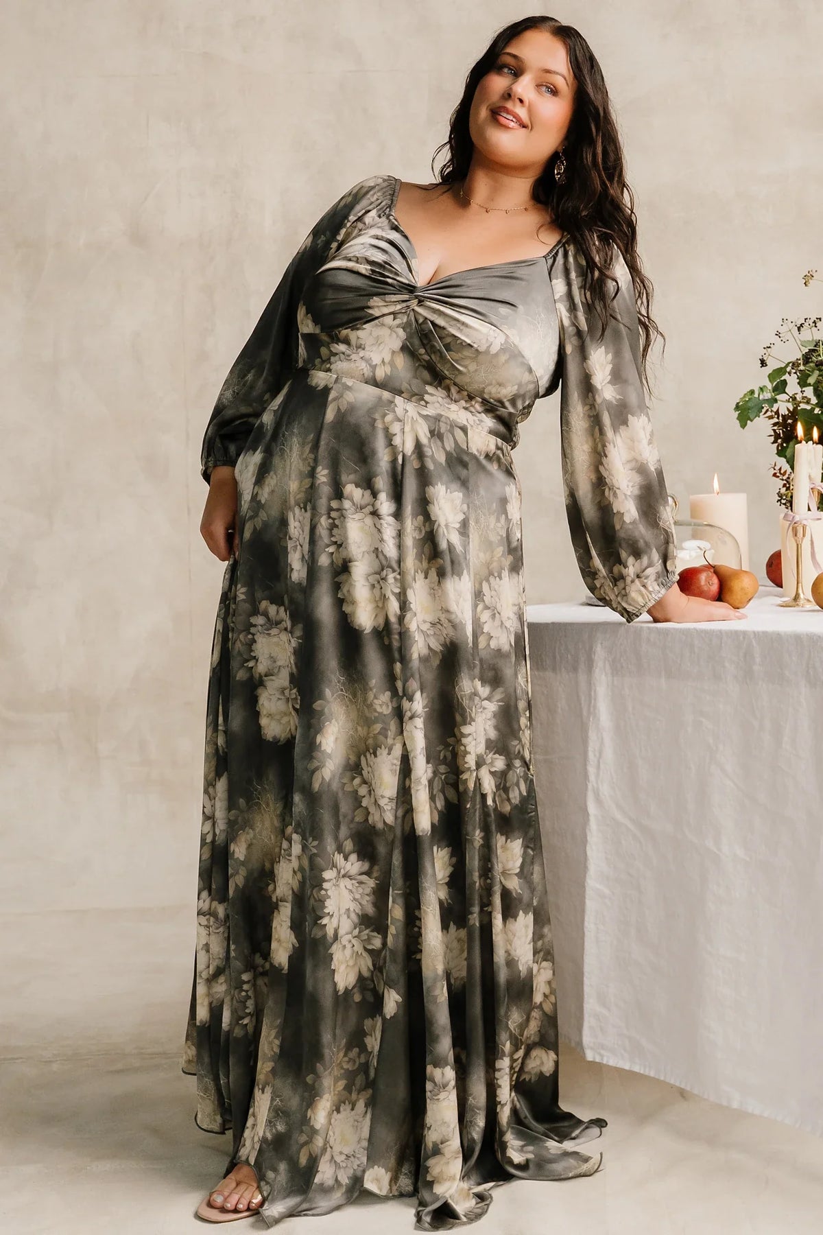 Liesel Maxi Dress | Dark Sage Floral Main image