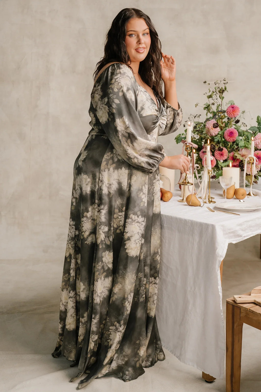 Liesel Maxi Dress | Dark Sage Floral