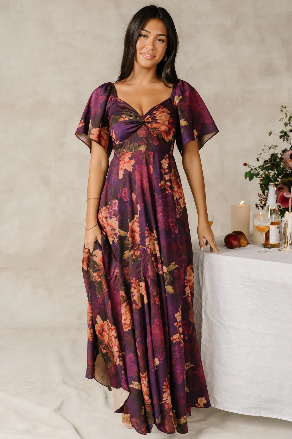 Caterina Maxi Dress | Purple Floral