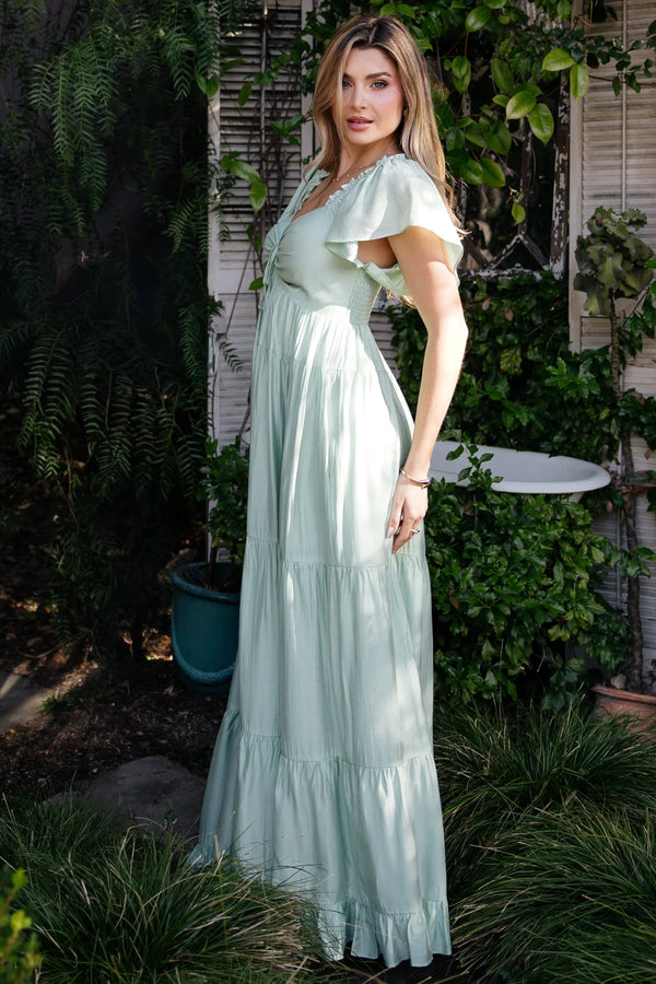 Agatha Maxi Dress | Light Sage