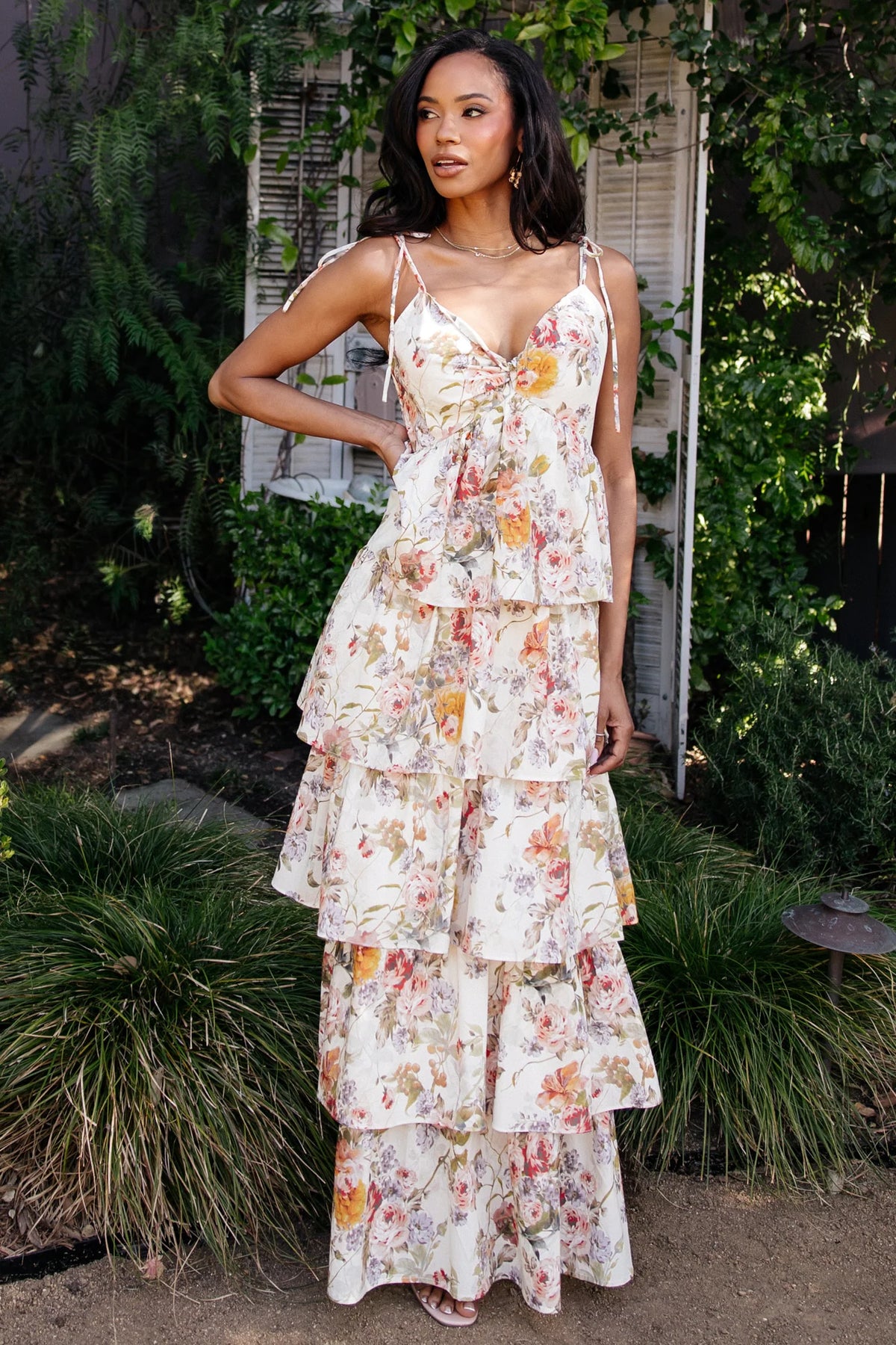 Angelica Tiered Maxi Dress | Multi Floral Main image