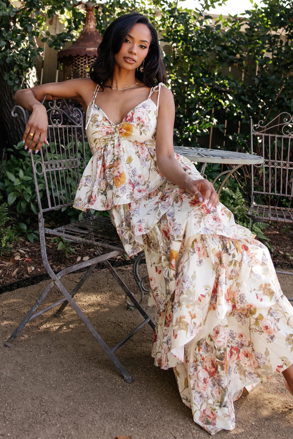 Angelica Tiered Maxi Dress | Multi Floral