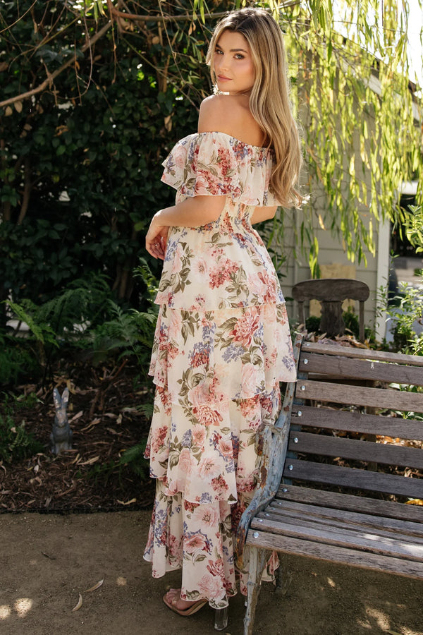Carina Off Shoulder Maxi Dress | Multi Floral