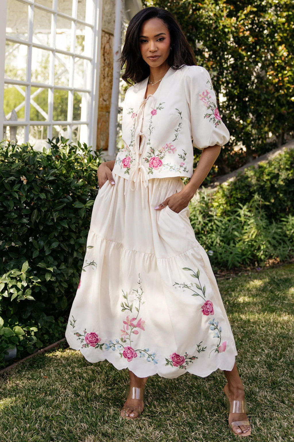 Josephine Top + Skirt Set | Cream Floral