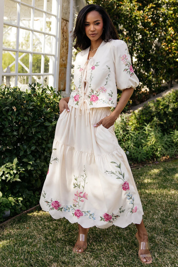 Josephine Top + Skirt Set | Cream Floral