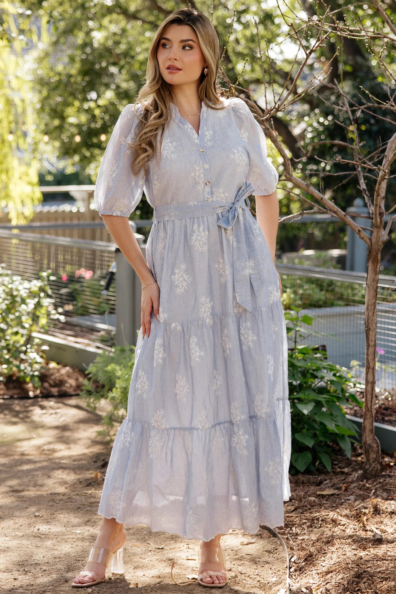 Marguerite Embroidered Dress | Light Blue Secondary image