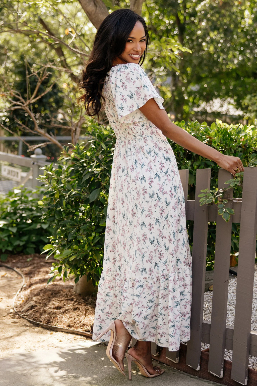 Joanie Smocked Dress | Cream Multi Floral
