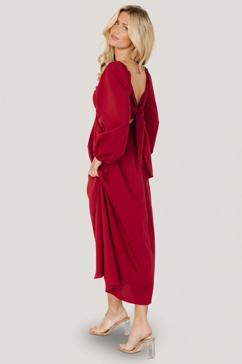 Rosalie Back Tie Dress | Scarlet