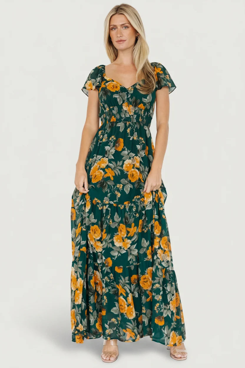 Genevive Maxi Dress | Deep Topaz Floral