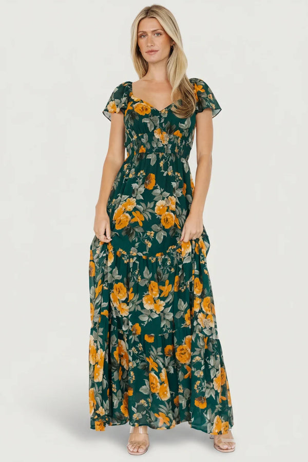 Genevive Maxi Dress | Deep Topaz Floral
