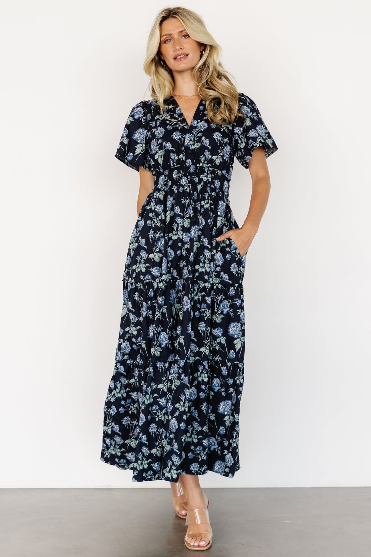 Kristin Maxi Dress | Navy Floral Main image