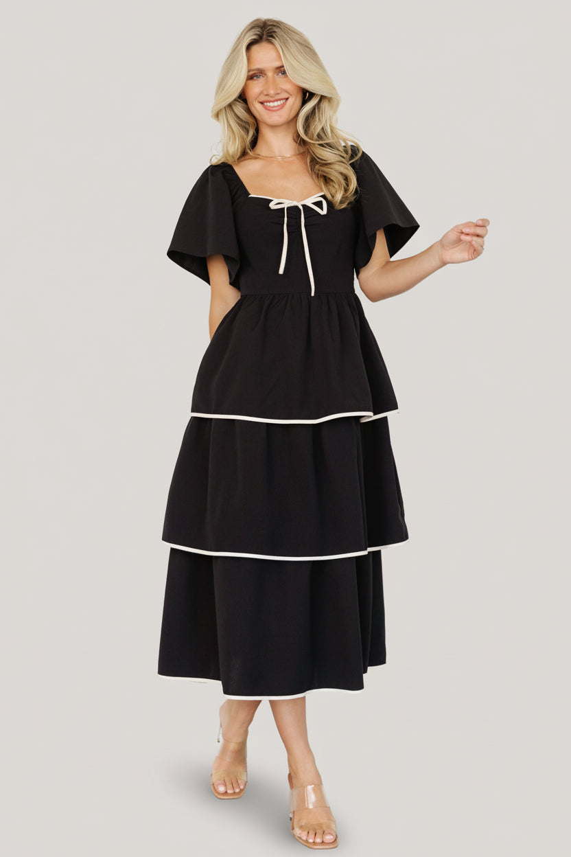 Madrid Tiered Dress | Black Main image