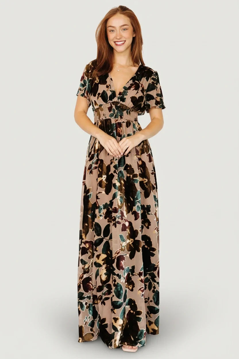 Valen Maxi Dress | Champagne Multi Main image