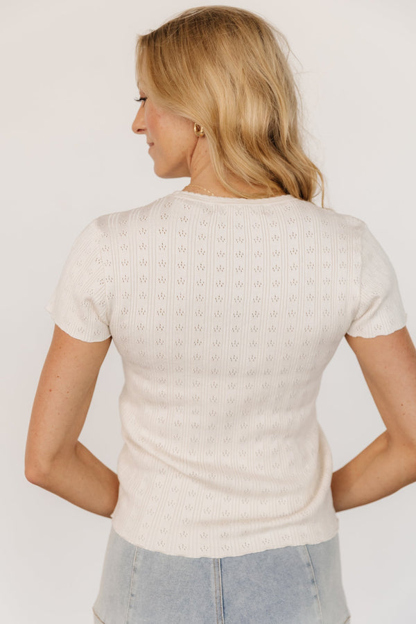 Penny Pointelle Top | Ivory