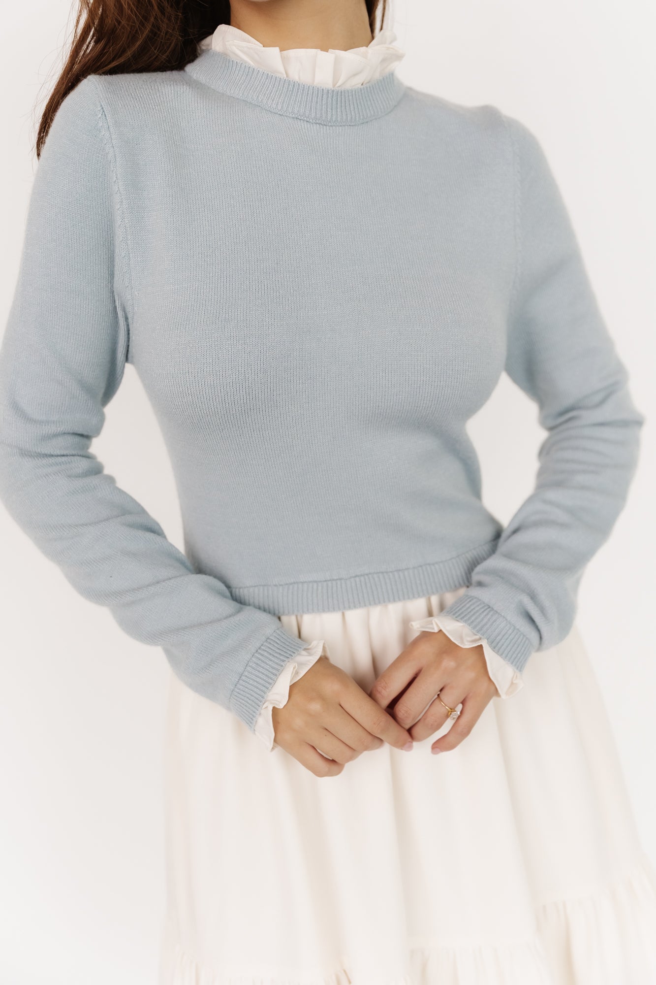 Sophie Sweater Dress | Light Blue + Ivory Secondary image