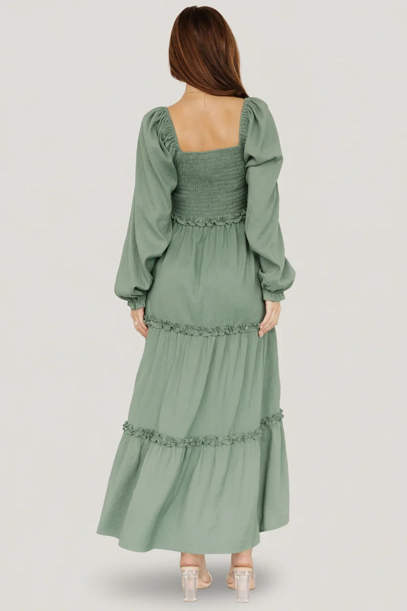 Britta Maxi Dress | Dark Sage Secondary image