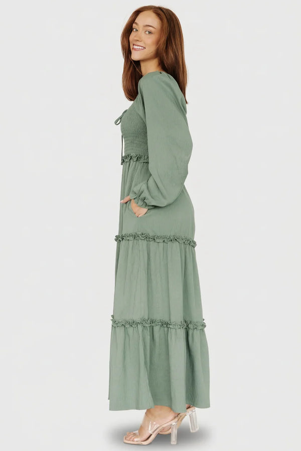 Britta Maxi Dress | Dark Sage