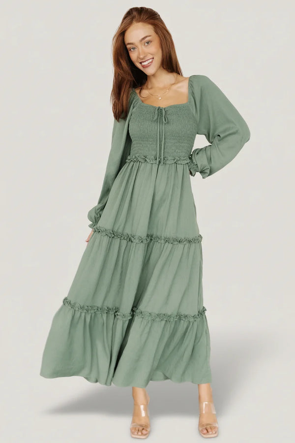 Britta Maxi Dress | Dark Sage