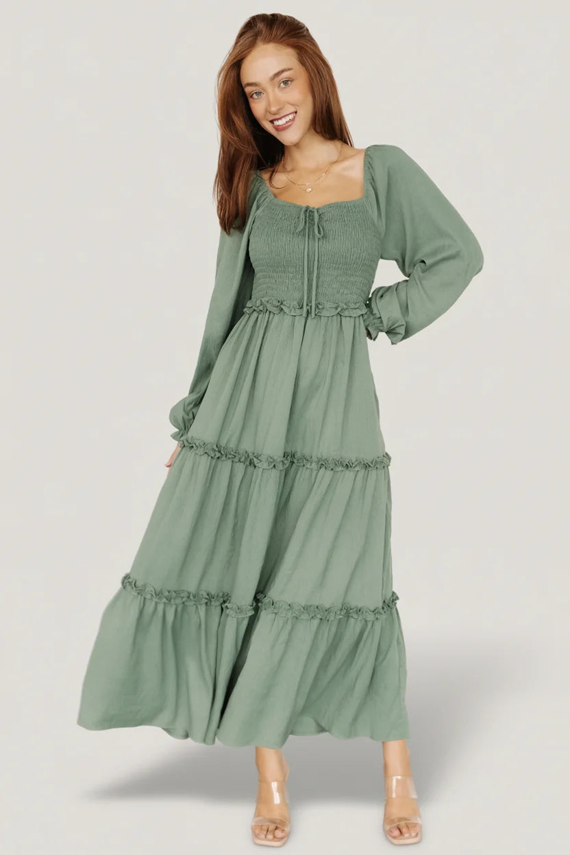 Britta Maxi Dress | Dark Sage Main image