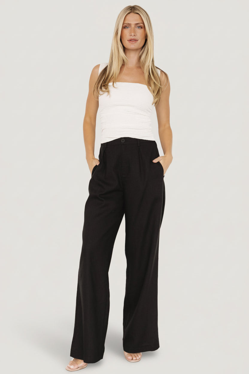 Malin Wide Leg Pants | Black Secondary image