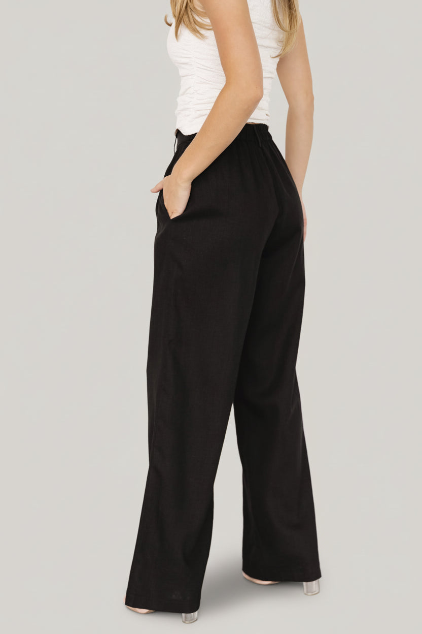 Malin Wide Leg Pants | Black