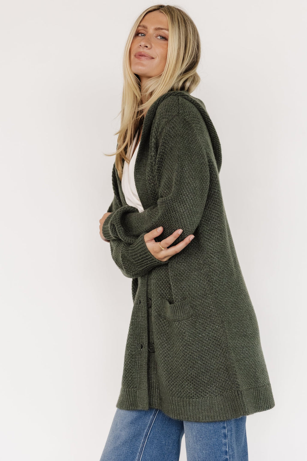 Katrine Hooded Cardigan | Green