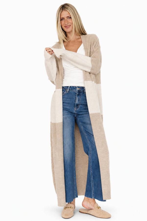 Thea Duster Cardigan | Natural + Ivory
