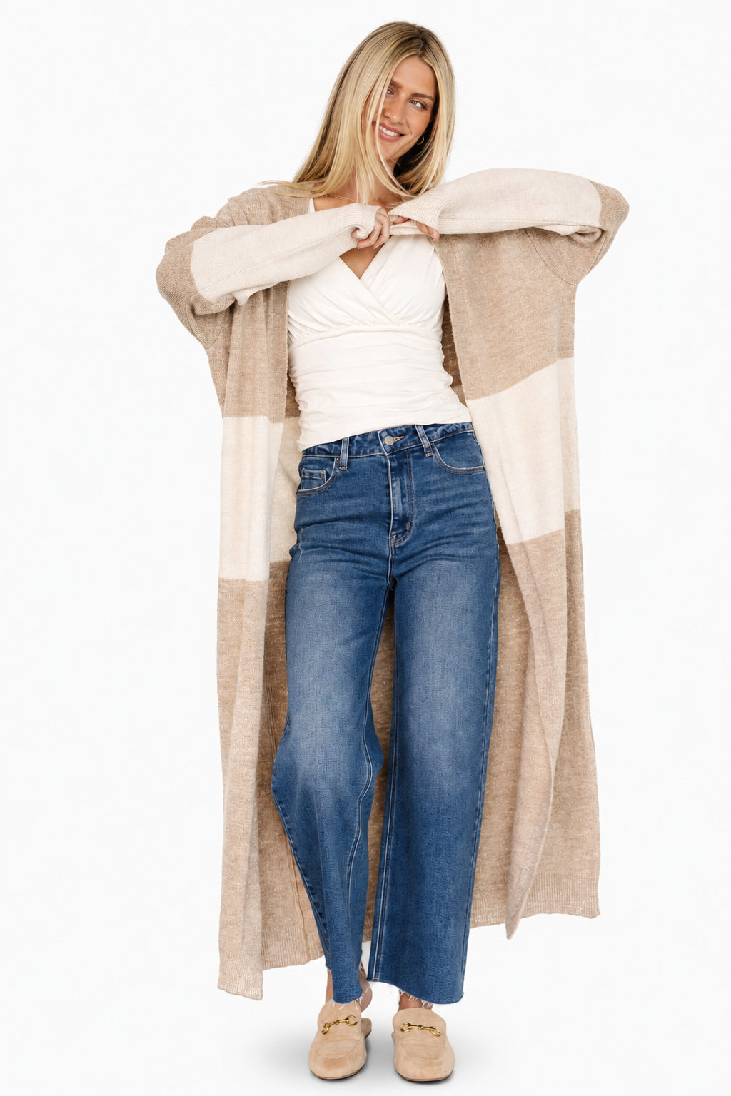 Thea Duster Cardigan | Natural + Ivory