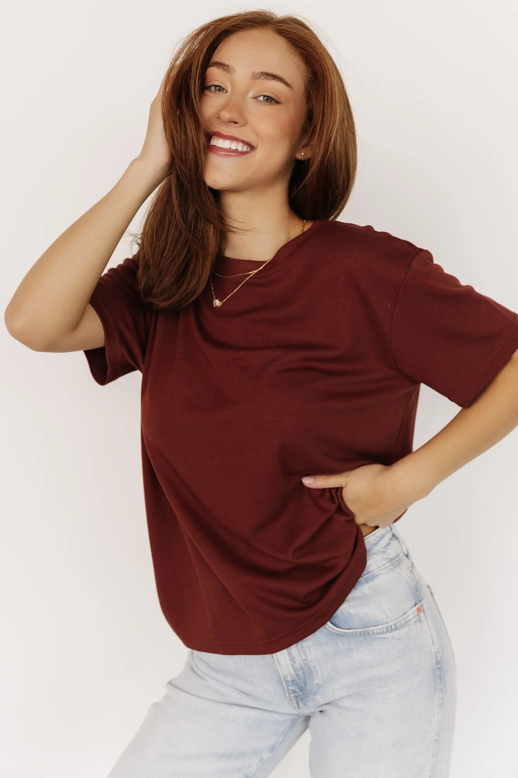 Elliot Relaxed Tee | Dark Rust