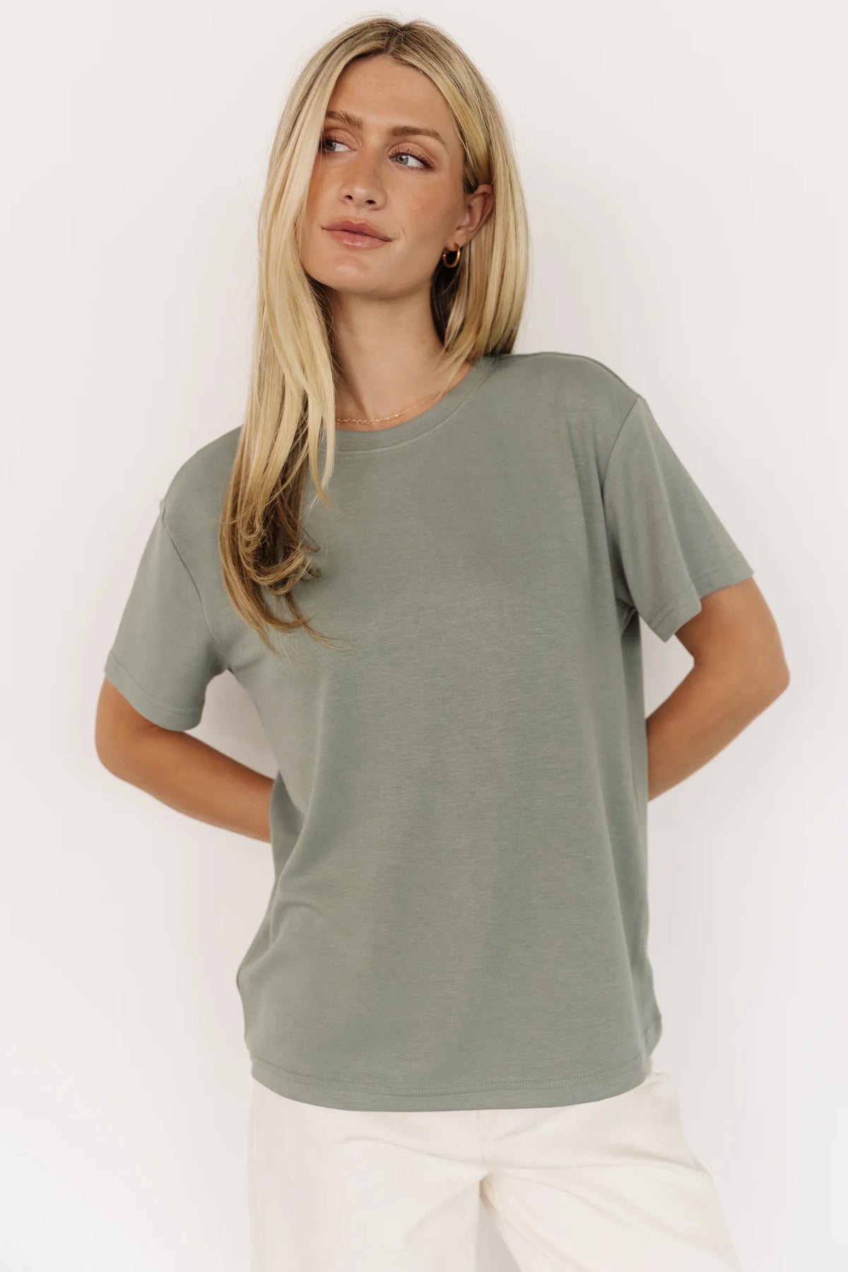 Elliot Relaxed Tee | Sage Main image
