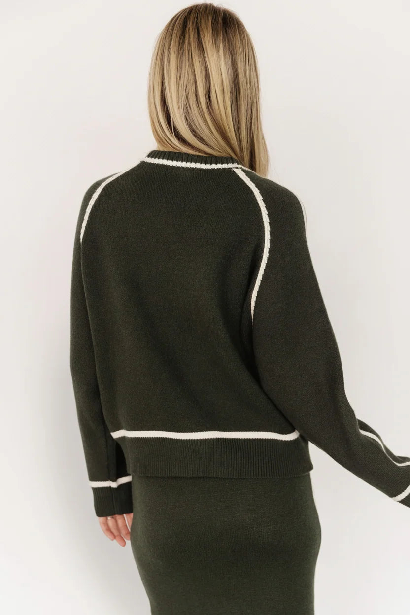Ava Knit Sweater | Dark Green