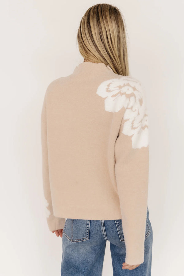 Oda Floral Sweater | Natural + Off White