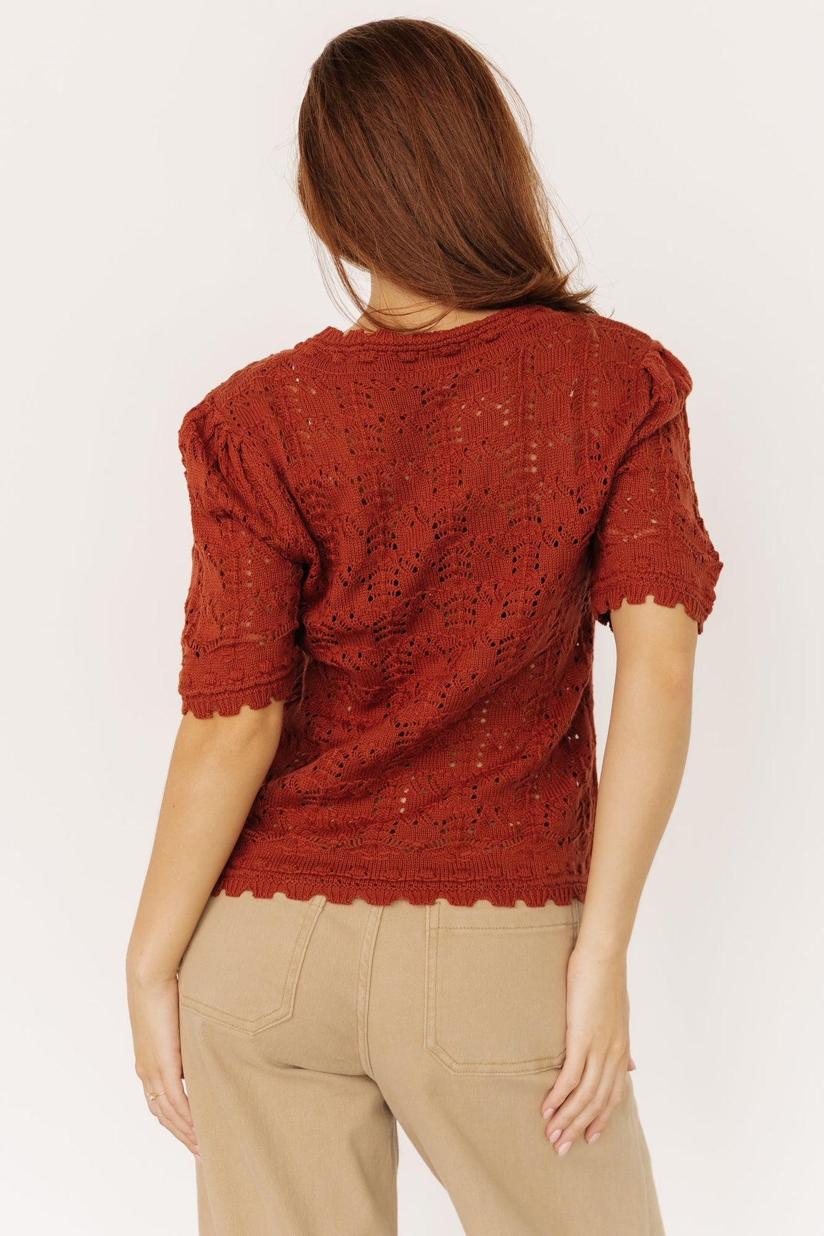 Serenity Knit Sweater Top | Rust