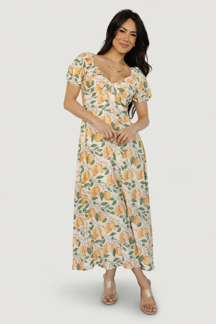 Amalfi Midi Dress | Lemon Print Main image