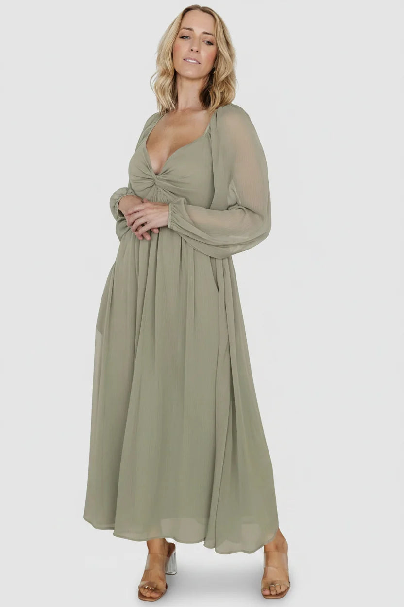 Dione Midi Dress | Dusty Olive Main image