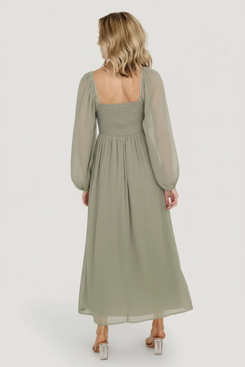 Dione Midi Dress | Dusty Olive
