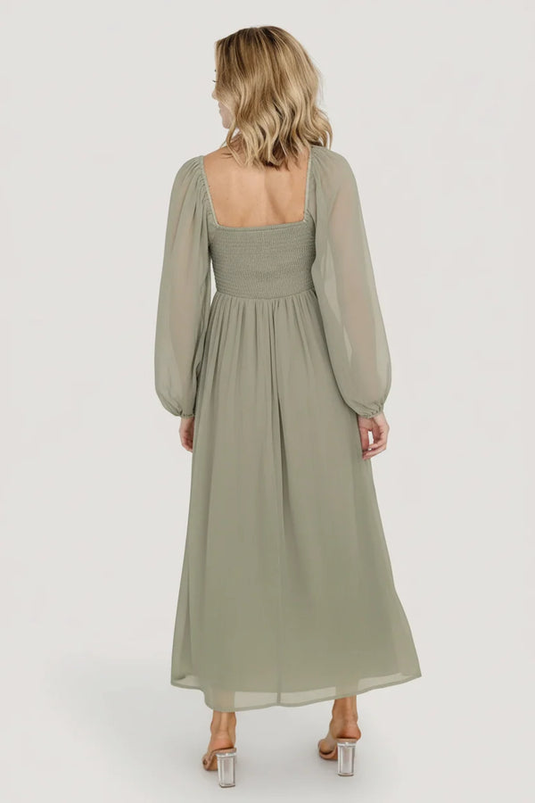 Dione Midi Dress | Dusty Olive