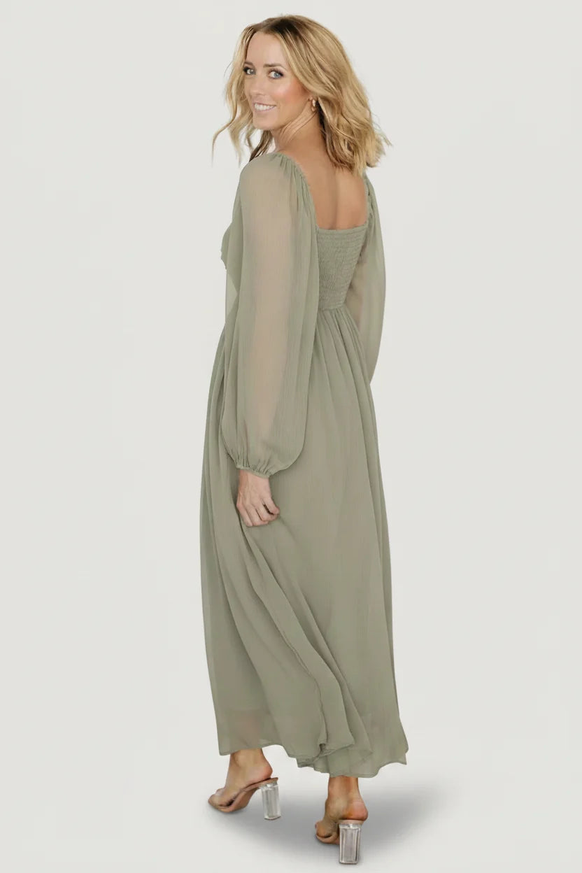 Dione Midi Dress | Dusty Olive
