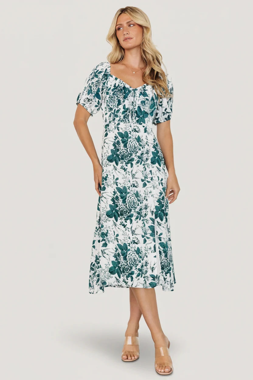 Cadence Midi Dress | Jade Floral