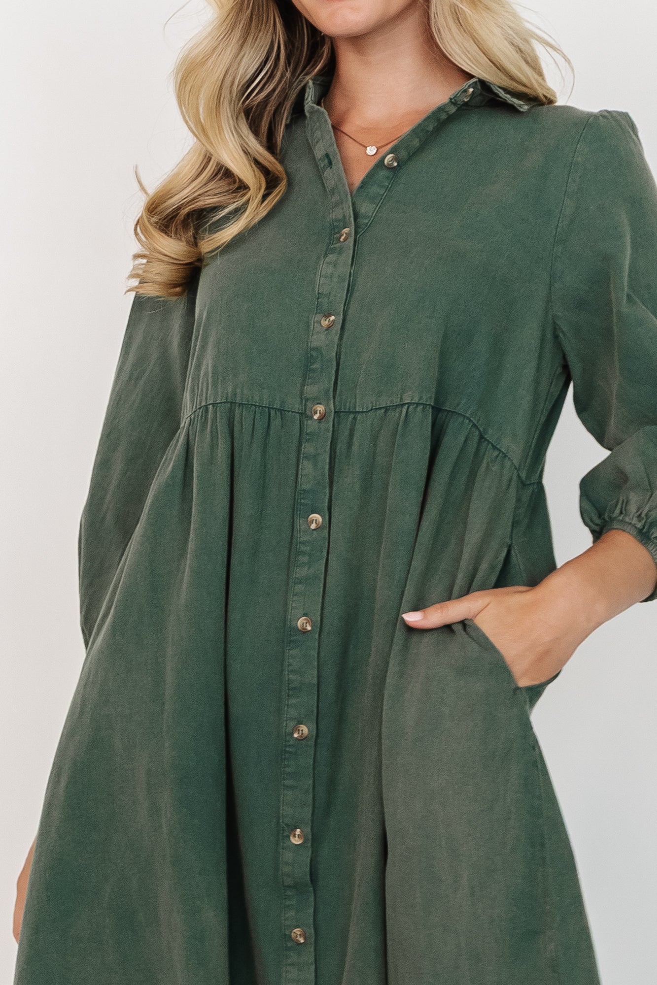 Sari Babydoll Dress | Green Secondary image
