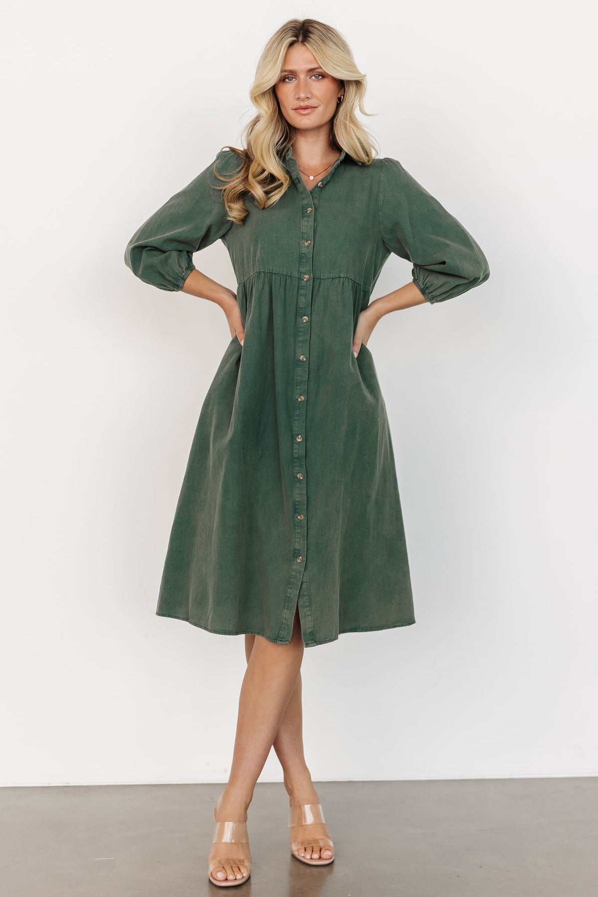 Sari Babydoll Dress | Green