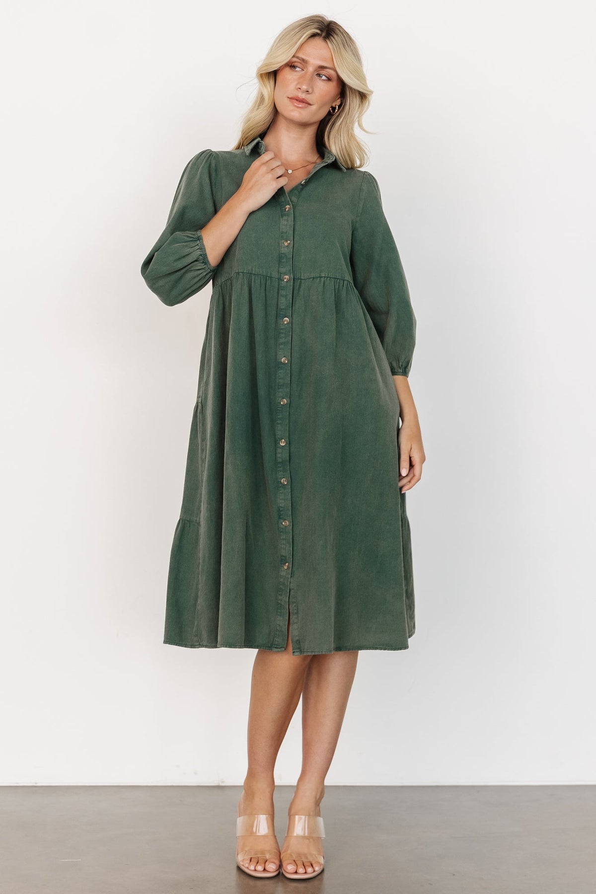Sari Babydoll Dress | Green