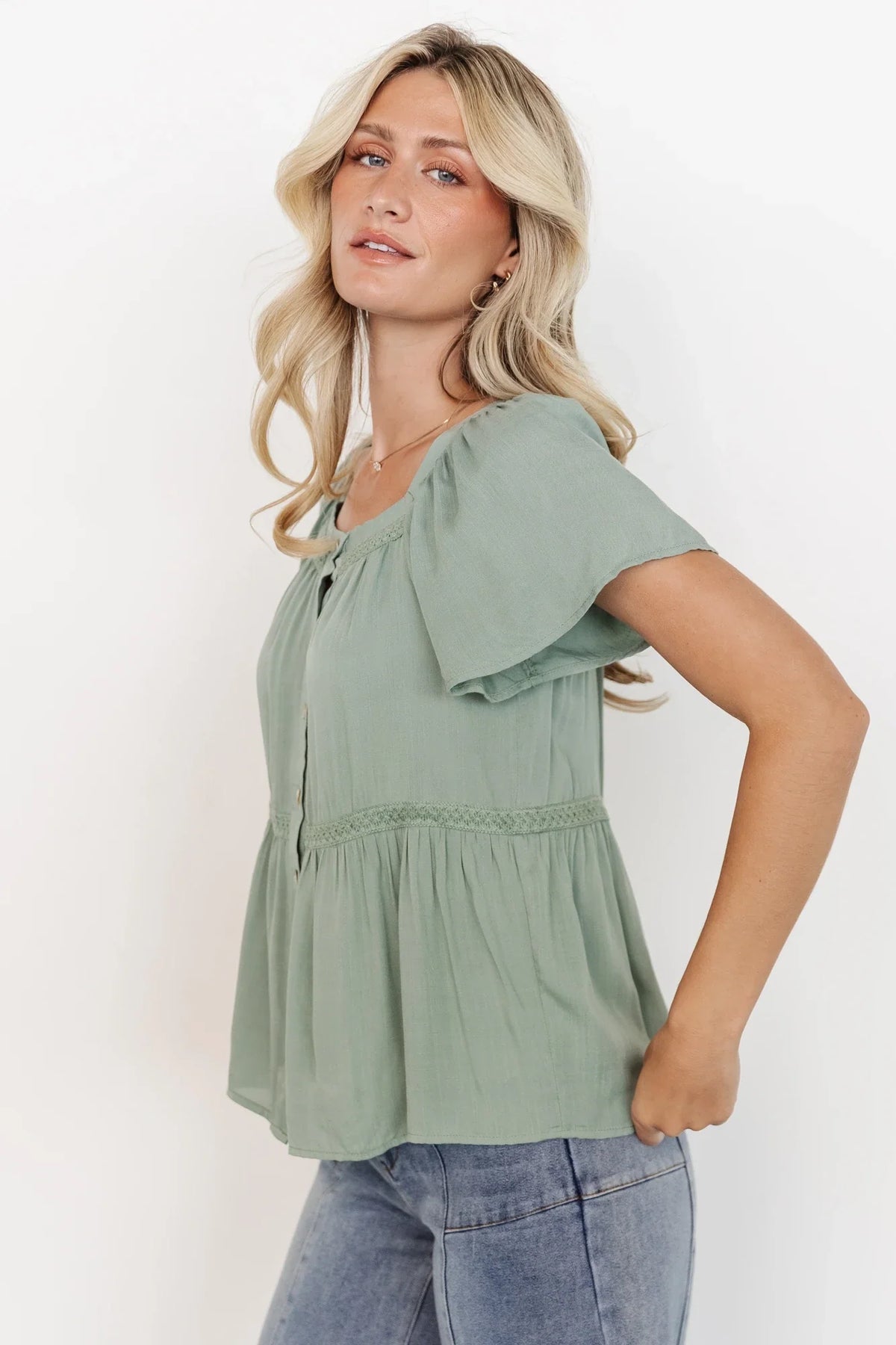 Unity Button Up Top | Sage