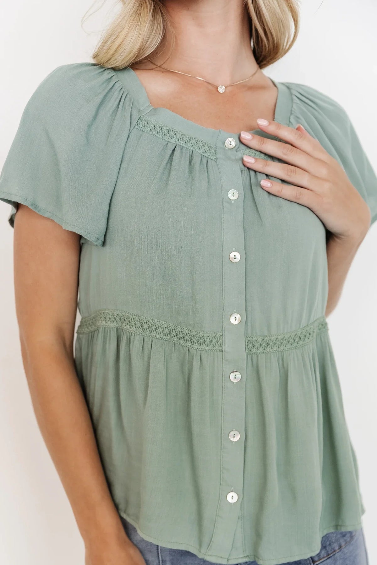 Unity Button Up Top | Sage