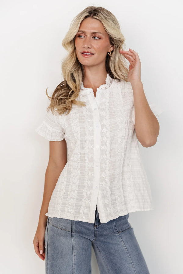 Zara Lace Top | White